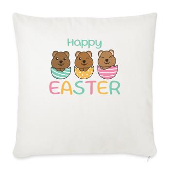 sweet quokkas for Easter with Easter eggs quokka - Sofa pillowcase 17,3'' x 17,3'' (45 x 45 cm) - natural white - Front