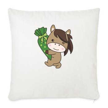 bye bye kindergarten hello school horse - Sofa pillowcase 17,3'' x 17,3'' (45 x 45 cm) - natural white - Front
