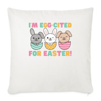 cute bunnies for Easter with Easter eggs bunny - Sofa pillowcase 17,3'' x 17,3'' (45 x 45 cm) - natural white - Front