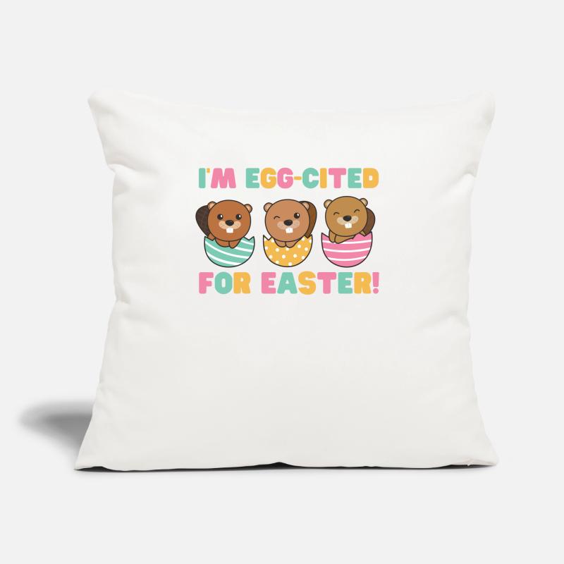 sweet beavers at Easter with Easter eggs beaver Sofa pillowcase 17,3'' x 17,3'' (45 x 45 cm)