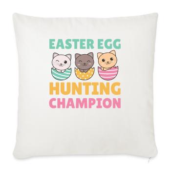 süße Katzen zu Ostern mit Ostereiern Katze - Sofakissenbezug 45 x 45 cm - Naturweiß  - Vorne