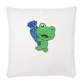 bye bye kindergarten hello school frog - Sofa pillowcase 17,3'' x 17,3'' (45 x 45 cm) - natural white - Front