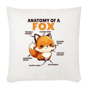 cute fox explanation Anatomy of a Fox - Sofa pillowcase 17,3'' x 17,3'' (45 x 45 cm) - natural white - Front