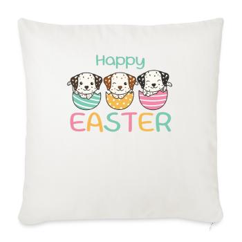 cute dogs at Easter with Easter eggs Dalmatians - Sofa pillowcase 17,3'' x 17,3'' (45 x 45 cm) - natural white - Front
