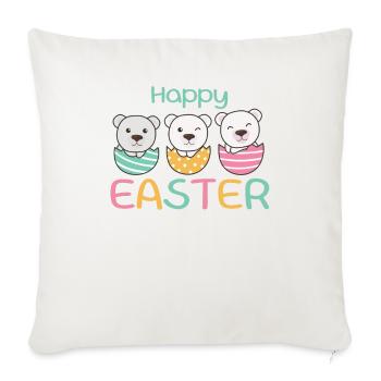 cute polar bears at Easter with Easter eggs polar bear - Sofa pillowcase 17,3'' x 17,3'' (45 x 45 cm) - natural white - Front