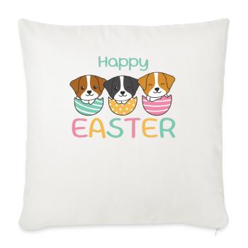 cute dogs for Easter with Easter eggs Jack Russell - Sofa pillowcase 17,3'' x 17,3'' (45 x 45 cm) - natural white - Front