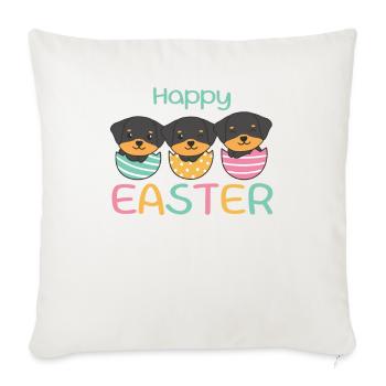 cute dogs at Easter with Easter eggs Rottweiler - Sofa pillowcase 17,3'' x 17,3'' (45 x 45 cm) - natural white - Front