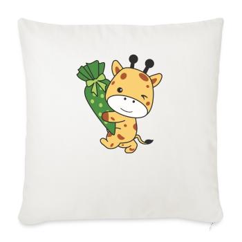 bye bye kindergarten hello school giraffe - Sofa pillowcase 17,3'' x 17,3'' (45 x 45 cm) - natural white - Front