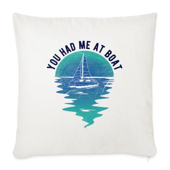 Segelboot Kapitän Spruch Zum Segeln - Sofakissenbezug 45 x 45 cm - Naturweiß  - Vorne