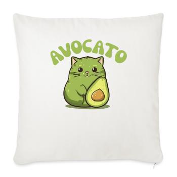 Avocato avocat chat drôle nourriture verte - Housse de coussin décorative 45 x 45 cm - blanc nature - Devant