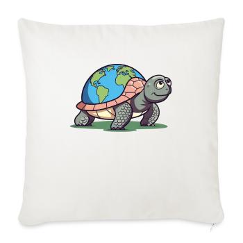 Schildkröte mit Erde Umweltschutz Welt Erde Tag - Sofakissenbezug 45 x 45 cm - Naturweiß  - Vorne