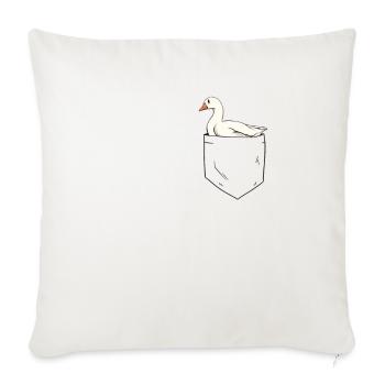 Geese in breast pocket Goose breeder goose - Sofa pillowcase 17,3'' x 17,3'' (45 x 45 cm) - natural white - Front