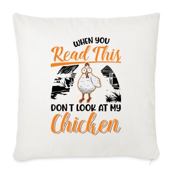 Poulets Élevage de poulets Éleveur de poulet - Housse de coussin décorative 45 x 45 cm - blanc nature - Devant
