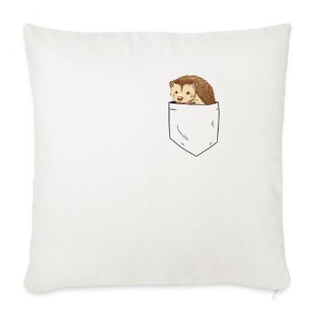 Hérisson dans la poche de poitrine - Housse de coussin décorative 45 x 45 cm - blanc nature - Devant