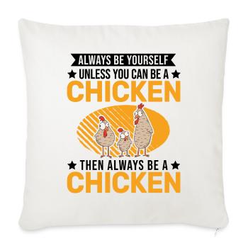 Poulets Élevage de poulets Éleveur de poulet - Housse de coussin décorative 45 x 45 cm - blanc nature - Devant