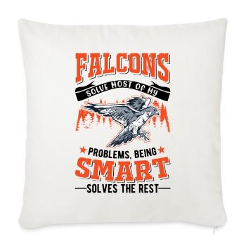 Falke Falkner Turmfalke Falknerei Falkner - Sofakissenbezug 45 x 45 cm - Naturweiß  - Vorne