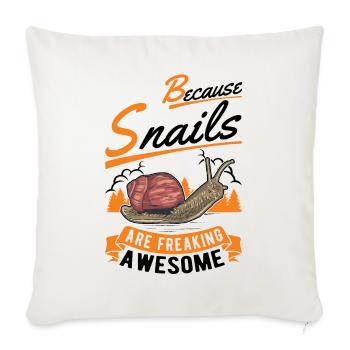 Parce que les escargots sont des escargots géniaux - Housse de coussin décorative 45 x 45 cm - blanc nature - Devant
