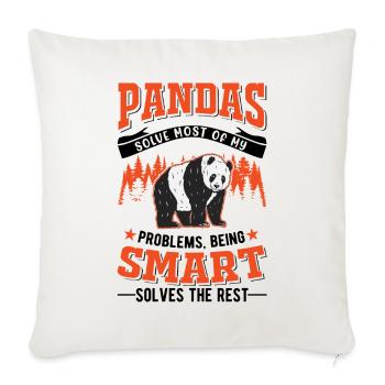 Panda Lover Panda Bear Gift - Sofa pillowcase 17,3'' x 17,3'' (45 x 45 cm) - natural white - Front