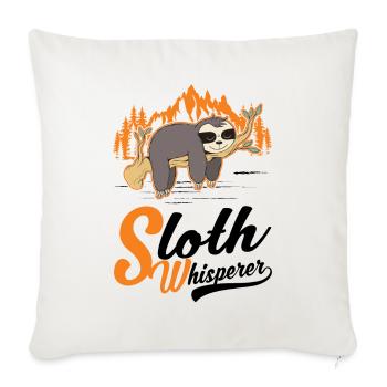 Faultier Flüsterer Sloth Whisperer - Sofa pillowcase 17,3'' x 17,3'' (45 x 45 cm) - natural white - Front