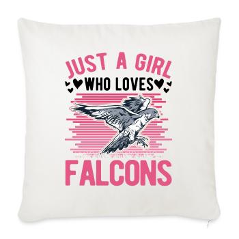 Falconry Girl Falconer Falconry Falconry - Sofa pillowcase 17,3'' x 17,3'' (45 x 45 cm) - natural white - Front