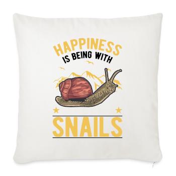 Happiness is being with Snails Schnecke - Sofa pillowcase 17,3'' x 17,3'' (45 x 45 cm) - natural white - Front