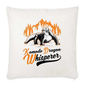 Komodowaran Flüsterer Komodo Dragon Whisperer - Sofa pillowcase 17,3'' x 17,3'' (45 x 45 cm) - natural white - Front