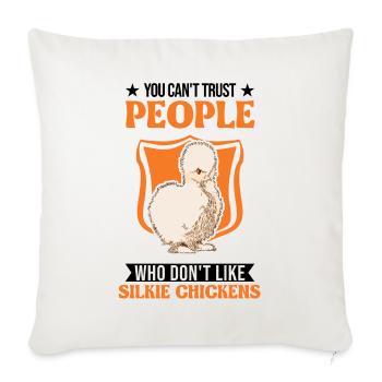 Silk Chicken Cadeau Silkie Chicken Silkie Chicken - Housse de coussin décorative 45 x 45 cm - blanc nature - Devant