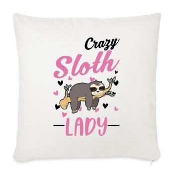 Crazy Sloth Woman - Sofa pillowcase 17,3'' x 17,3'' (45 x 45 cm) - natural white - Front