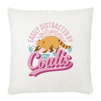 Facilement distrait par Coatis coati - Housse de coussin décorative 45 x 45 cm - blanc nature - Devant