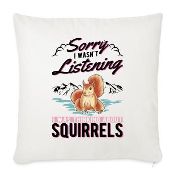 Écureuil Cadeau Écureuil Gris - Housse de coussin décorative 45 x 45 cm - blanc nature - Devant