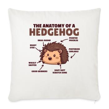 cute hedgehog explanation Anatomy of a Hedgehogs - Sofa pillowcase 17,3'' x 17,3'' (45 x 45 cm) - natural white - Front