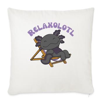 Relaxolotl Axolotl amoureux doux animaux relax - Housse de coussin décorative 45 x 45 cm - blanc nature - Devant