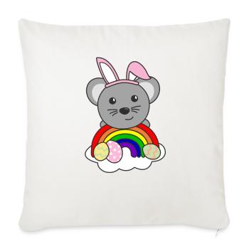 cute mice at Easter with Easter eggs mouse - Sofa pillowcase 17,3'' x 17,3'' (45 x 45 cm) - natural white - Front