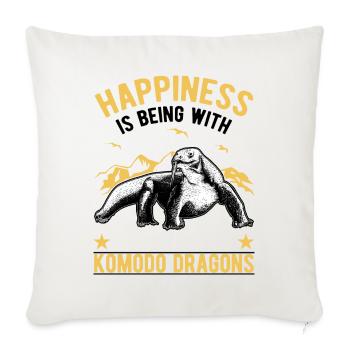 Komodo dragon Luck Comedy Monitor lizard - Sofa pillowcase 17,3'' x 17,3'' (45 x 45 cm) - natural white - Front