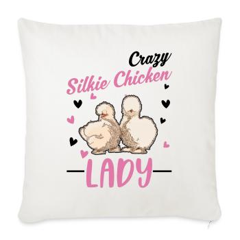 Crazy Silk Chicken Woman - Sofa pillowcase 17,3'' x 17,3'' (45 x 45 cm) - natural white - Front