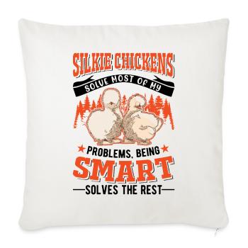 Silk Chicken Gift Silkie Chicken Silkie Chicken - Sofa pillowcase 17,3'' x 17,3'' (45 x 45 cm) - natural white - Front