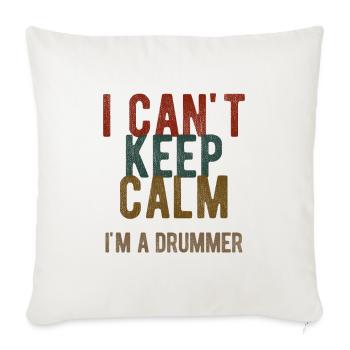Schlagzeug Spieler Drummer - Sofakissenbezug 45 x 45 cm - Naturweiß  - Vorne