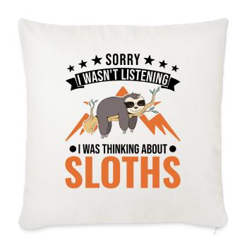 Sloth lover - Sofa pillowcase 17,3'' x 17,3'' (45 x 45 cm) - natural white - Front