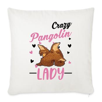 Pangolin fou Femme Pangolin - Housse de coussin décorative 45 x 45 cm - blanc nature - Devant