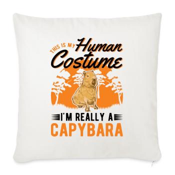Capybara Human Costume Wasserschwein Capibara - Sofa pillowcase 17,3'' x 17,3'' (45 x 45 cm) - natural white - Front