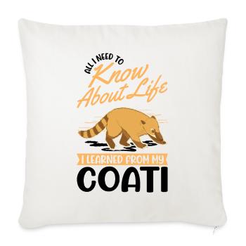 Coati Gift Proboscis Bear Coati - Sofa pillowcase 17,3'' x 17,3'' (45 x 45 cm) - natural white - Front