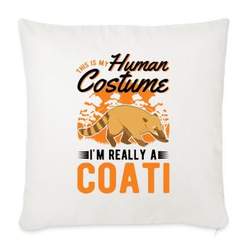 Coati Human Costume Halloween Coati Proboscis Bear - Sofa pillowcase 17,3'' x 17,3'' (45 x 45 cm) - natural white - Front