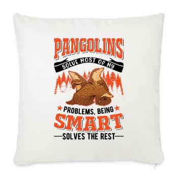 Pangolin Cadeau Pangolin - Housse de coussin décorative 45 x 45 cm - blanc nature - Devant