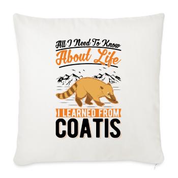 Coati Gift Proboscis Bear Coati - Sofa pillowcase 17,3'' x 17,3'' (45 x 45 cm) - natural white - Front