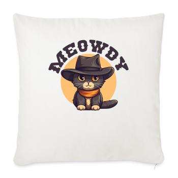 Meowdy Howdy Katze Cowboyhut süße Katzen - Sofakissenbezug 45 x 45 cm - Naturweiß  - Vorne
