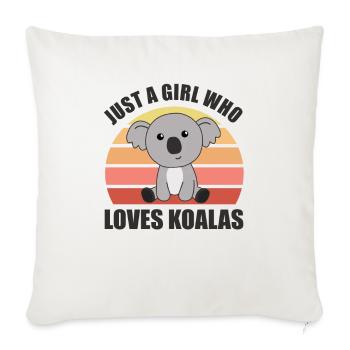 Juste une fille qui aime les koalas - koala mignon - Housse de coussin décorative 45 x 45 cm - blanc nature - Devant