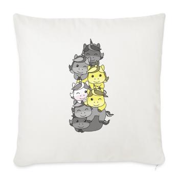 Demigent Flag Pride LGBTQ Mignon Licorne Pile - Housse de coussin décorative 45 x 45 cm - blanc nature - Devant