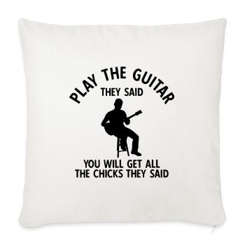 Akustik Spruch Für E-Gitarre Konzert Gitarre - Sofakissenbezug 45 x 45 cm - Naturweiß  - Vorne