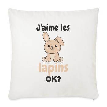 I like bunnies ok? Cute Bunny - Sofa pillowcase 17,3'' x 17,3'' (45 x 45 cm) - natural white - Front
