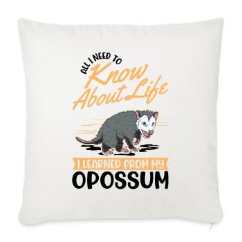 Opossum Cadeau Marsupial Opossum - Housse de coussin décorative 45 x 45 cm - blanc nature - Devant
